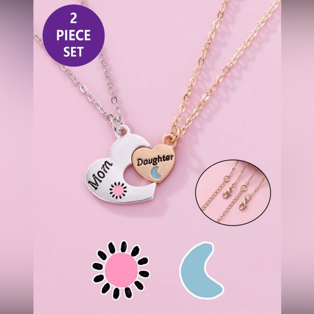 Necklaces With Heart Sun & Moon Pendant 🐰 basket sale